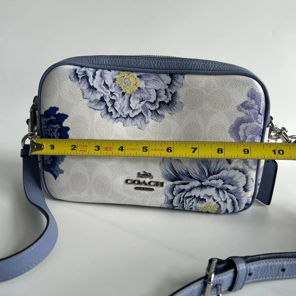 Coach Jes Crossbody Kaffe Fassett Floral Signature Canvas Leather Bag Excellent